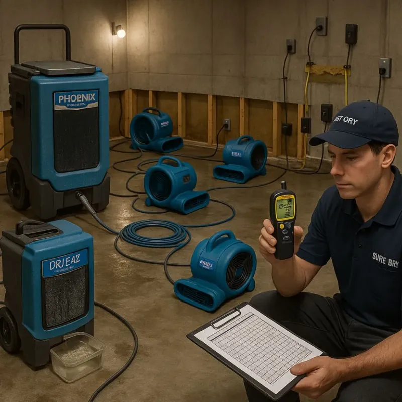 Structural Drying and Dehumidification process in Jackson County, KS
